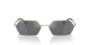 Ray-Ban Yevi Hexagonal RB3728 Sunglasses - Light Gold/Dark Grey Mirrored Silver / 55 mm - 8056262017036