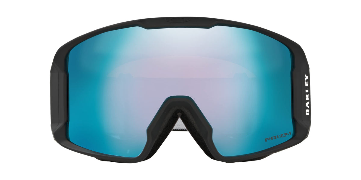 Oakley Line Miner snow goggles, teal mirrored lens and matte black frame