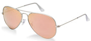 Ray-Ban Aviator RB3025 Sunglasses - Matte Silver Frame/Pink Mirror Lens / 55 mm - 8053672158632