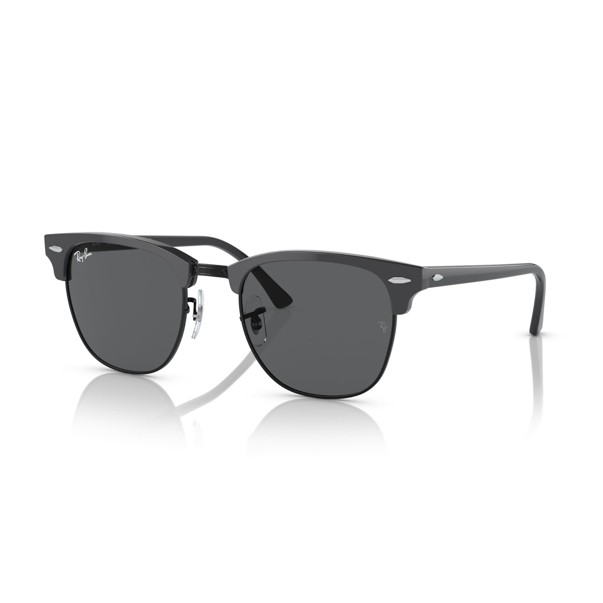 Ray-Ban Clubmaster RB3016 Sunglasses - Grey on Black / Dark Grey / Large - 8056597755276