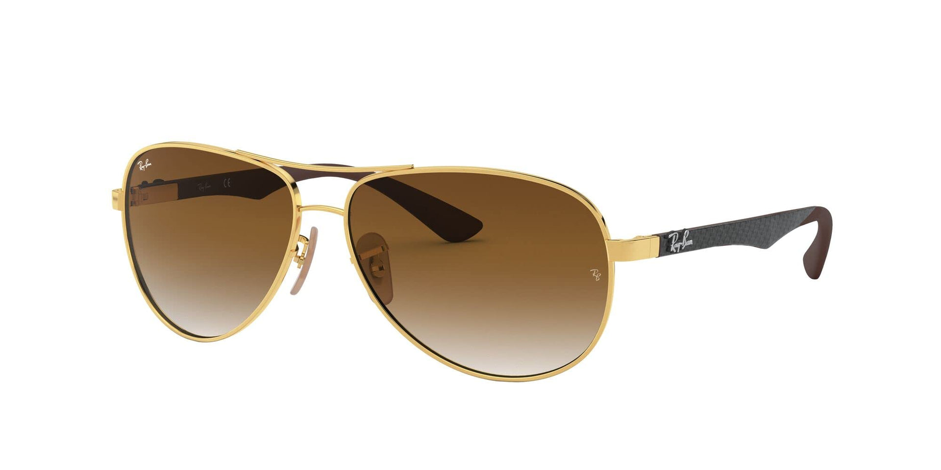 Ray-Ban Carbon Fiber Aviator RB8313 Sunglasses - Gold/Clear Gradient Brown / 58 mm - 8053672006575 - Additional Image 1