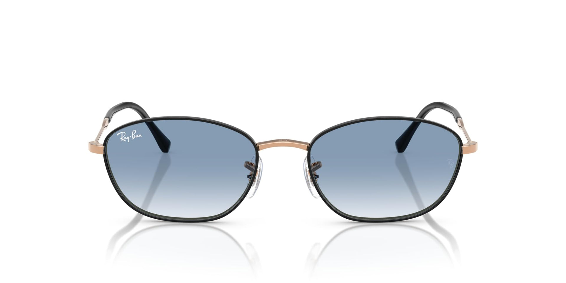 Ray-Ban RB3749 Sunglasses - Black on Rose Gold/Clear Gradient Blue / 55 mm - 8056262282342