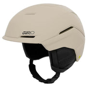Giro Tenet snow helmet in off-white with chin strap and padded interior liner.