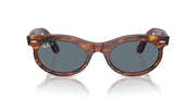 Ray-Ban Wayfarer Oval Low Bridge Fit RB2242F Sunglasses - Striped Havana/Dark Blue Polarized / 53 mm - 8056262048306