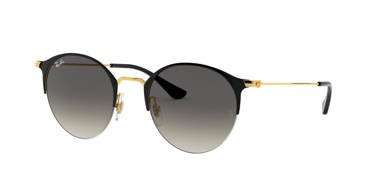 Ray-Ban RB3578 Sunglasses - Black on Gold/Light Grey Gradient Dark Grey / 50 mm - 8053672771152