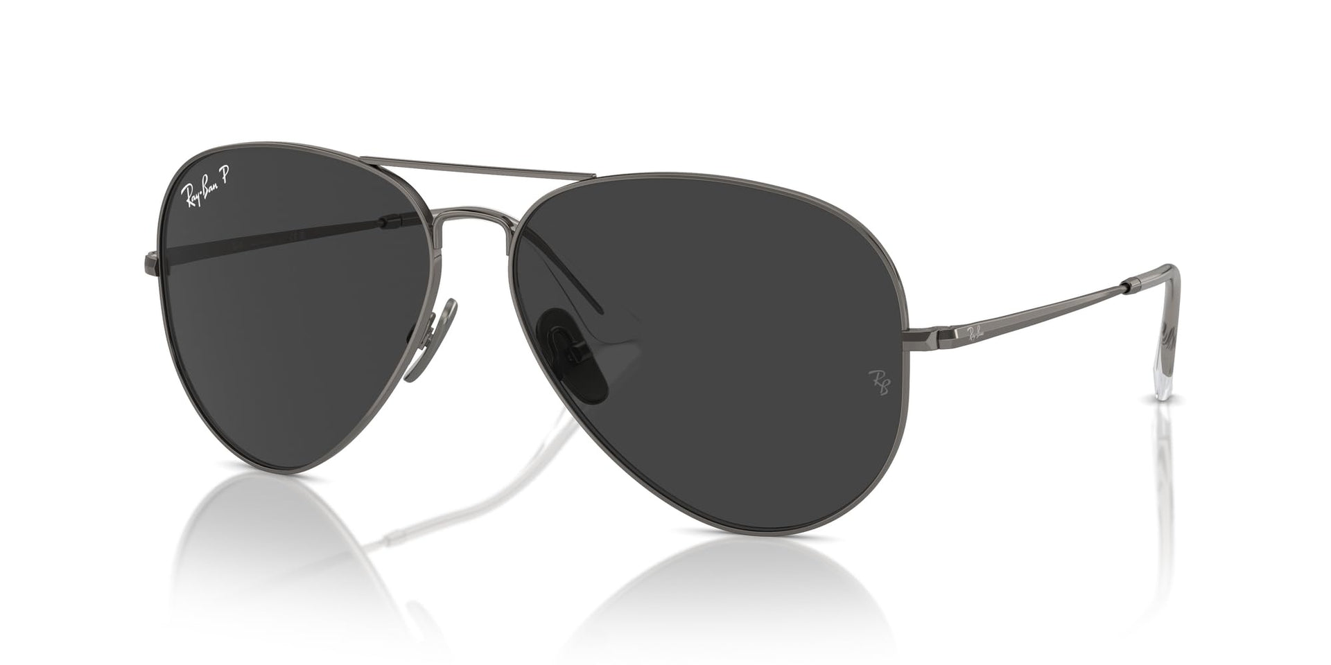 Ray-Ban Aviator Titanium RB8089 Sunglasses - Gunmetal/Polarized Black / 62 mm - 8056262031711 - Additional Image 1