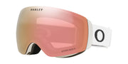 White snow goggles with rose-tinted Prizm lens and black side trim