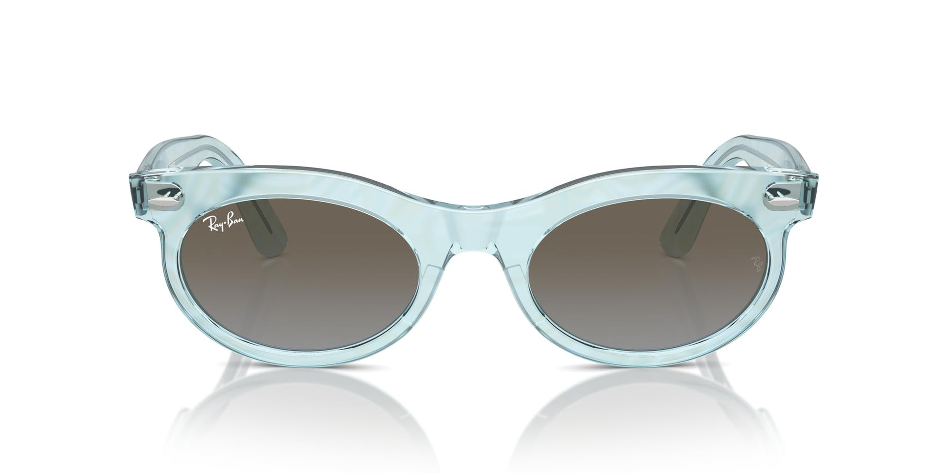 Ray-Ban Wayfarer Oval Low Bridge Fit RB2242F Sunglasses - Photochromic Frame Waves Azure/Blue Gradient Brown / 53 mm - 8056262134153