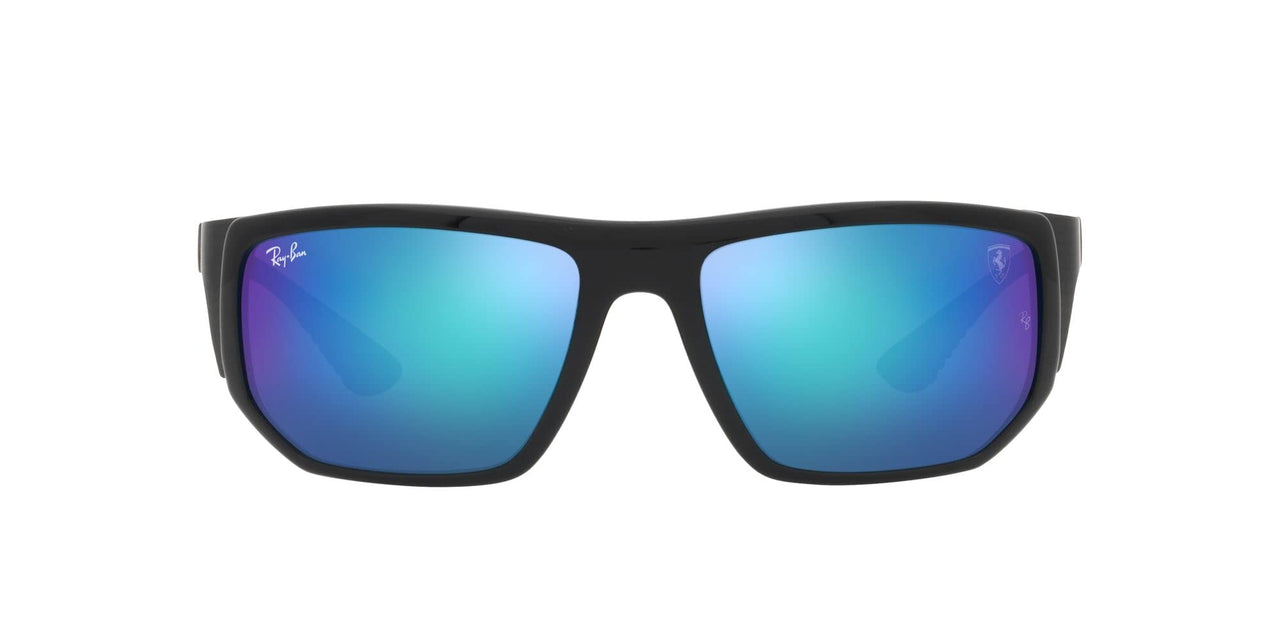 Ray-Ban RB8361M Sunglasses - Black/Light Green Mirrored Blue / 60 mm - 8056597645461