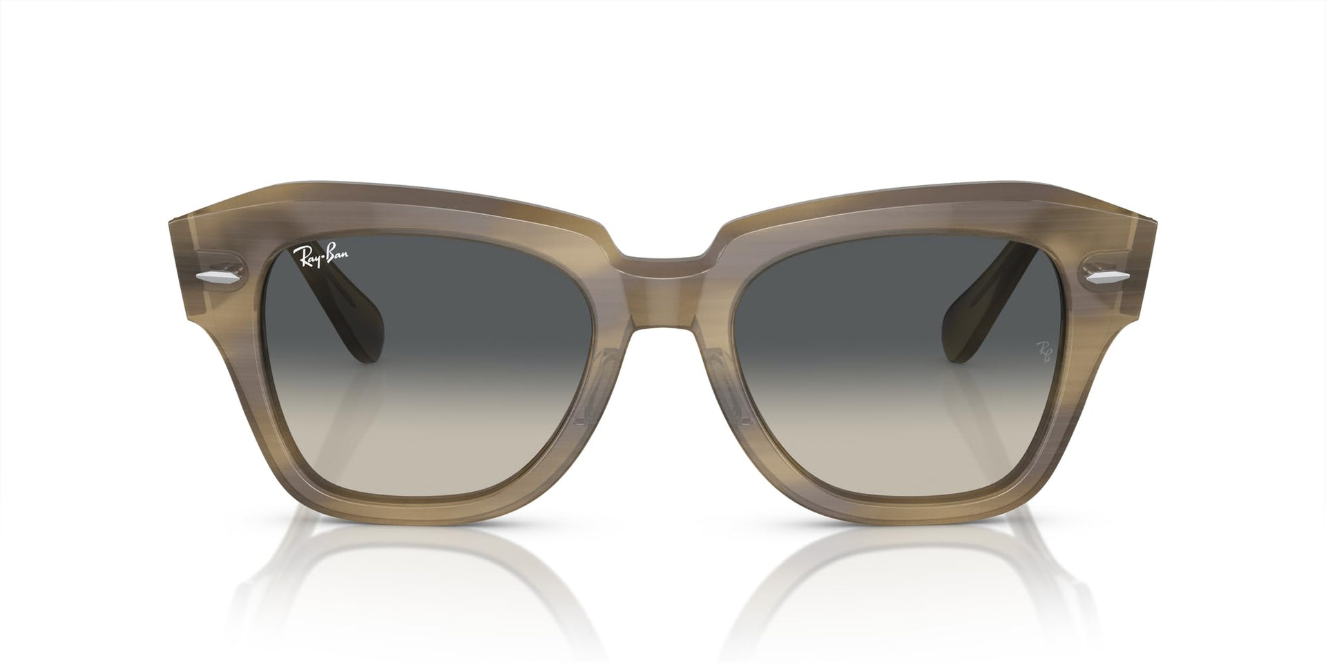 Ray-Ban State Street RB2186 Sunglasses - Striped Green/Grey Gradient / 52 mm - 8056262052297