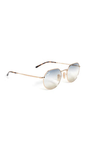 Ray-Ban Jack RB3565 Sunglasses - Gold/Clear Gradient Blue / 51 mm - 8056597583480