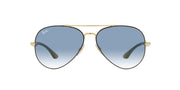 Ray-Ban Aviator RB3675 Sunglasses - Black on Gold/Clear Gradient Blue / 58 mm (X0031EOO6J) - X0031EOO6J
