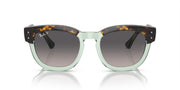 Ray-Ban Mega Hawkeye RB0298S Sunglasses - Havana on Transparent Green/Grey Gradient Polarized / 53 mm - 8056597936101