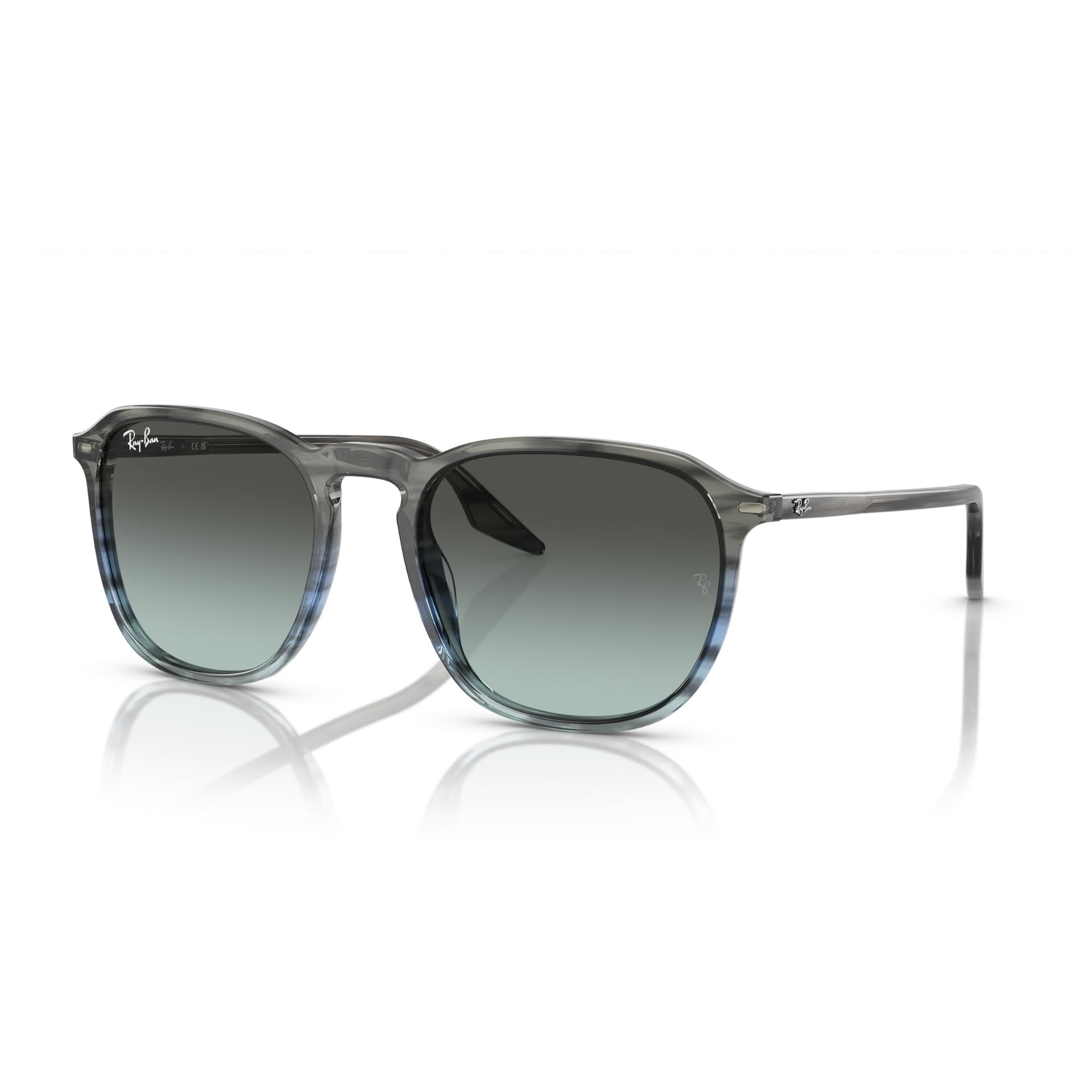 Ray-Ban RB2203 Sunglasses - Striped Grey & Blue / Blue/Black / Large - 8056597936347
