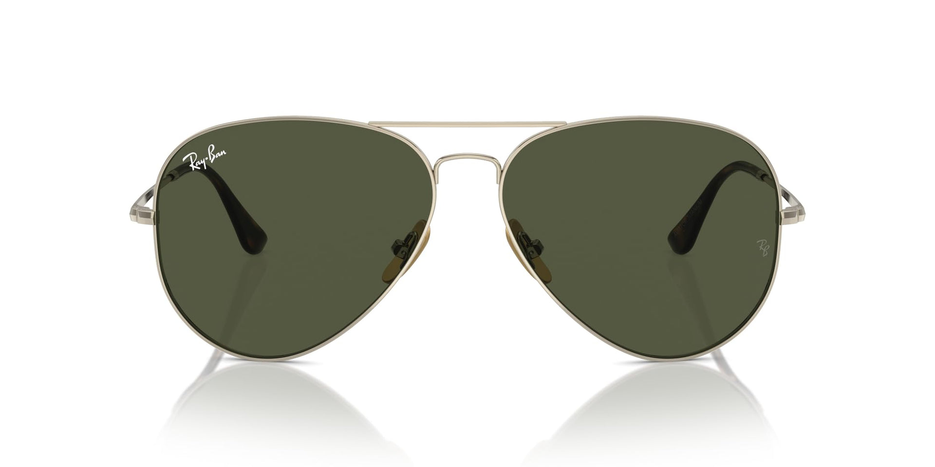 Ray-Ban Aviator Titanium RB8089 Sunglasses - Gold/Green / 62 mm - 8056262031759