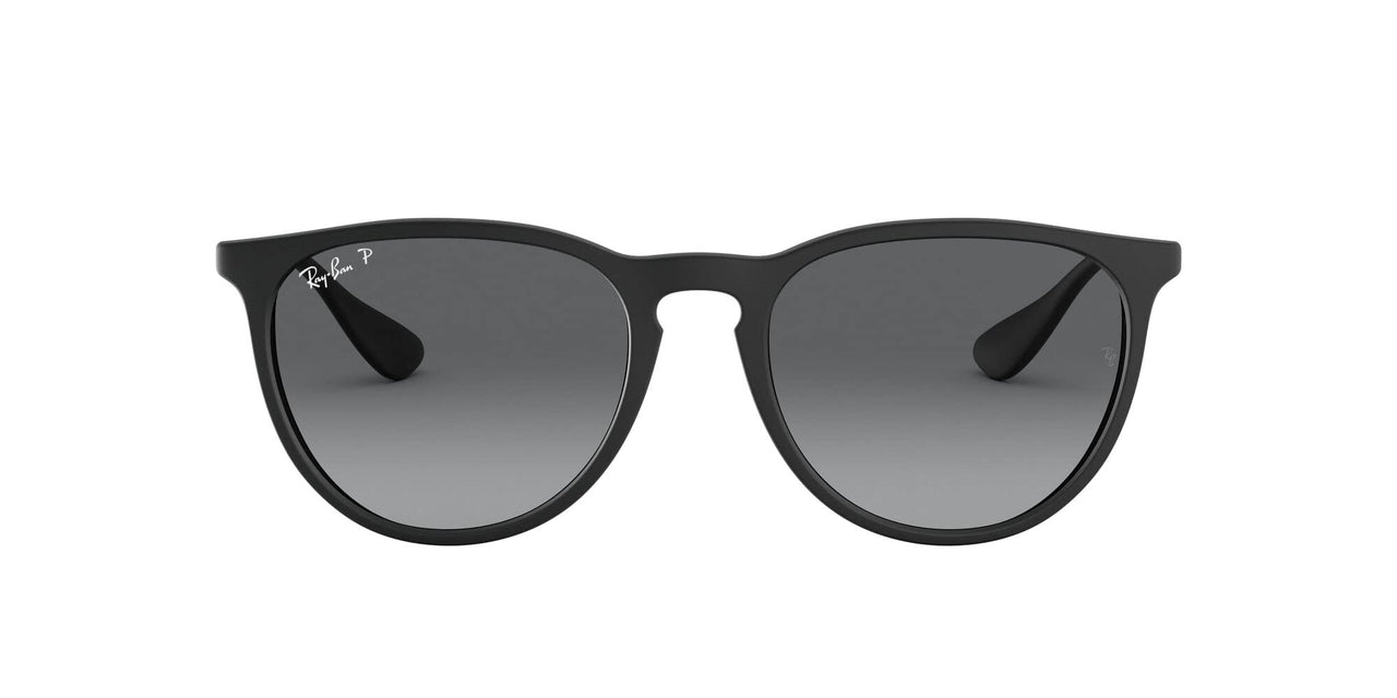 Ray-Ban Erika RB4171 Sunglasses - Rubber Black/Light Grey Gradient Grey Polarized / 54 mm - 8056597142526