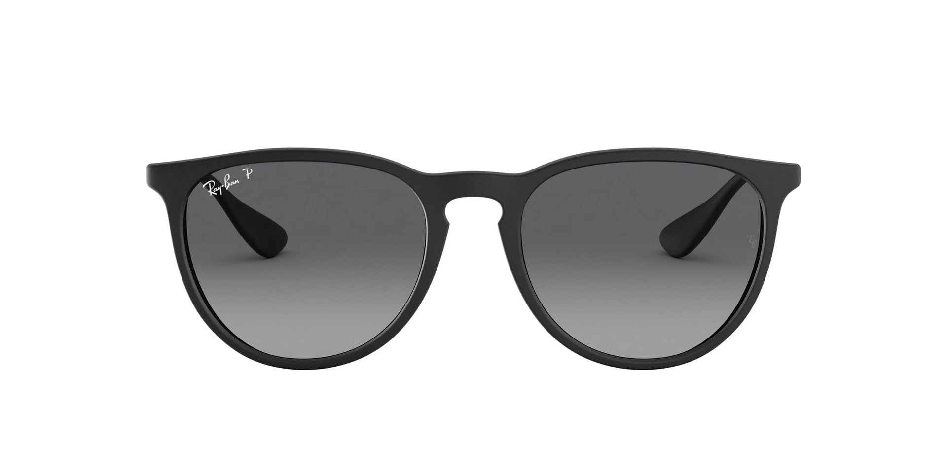 Ray-Ban Erika RB4171 Sunglasses - Rubber Black/Light Grey Gradient Grey Polarized / 54 mm - 8056597142526