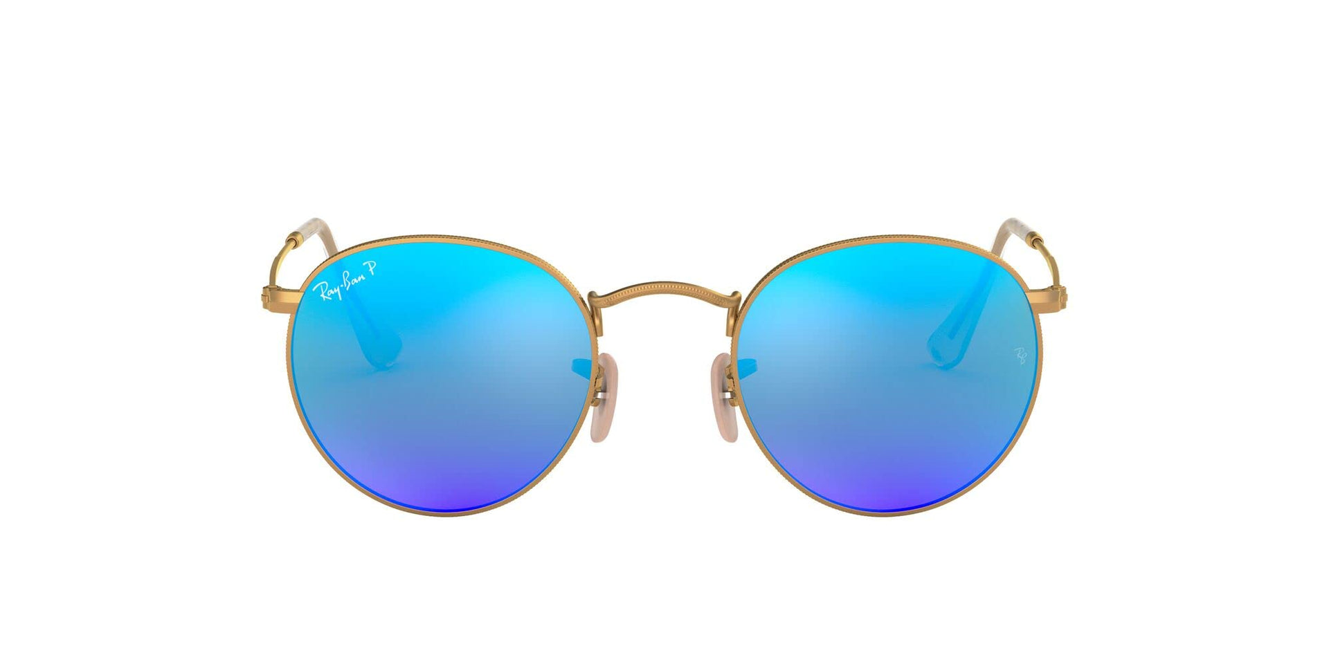 Ray-Ban Metal Glasses RB3447 Sunglasses - Matte Gold/Polarized Blue Mirrored / 53 mm - 8053672666984