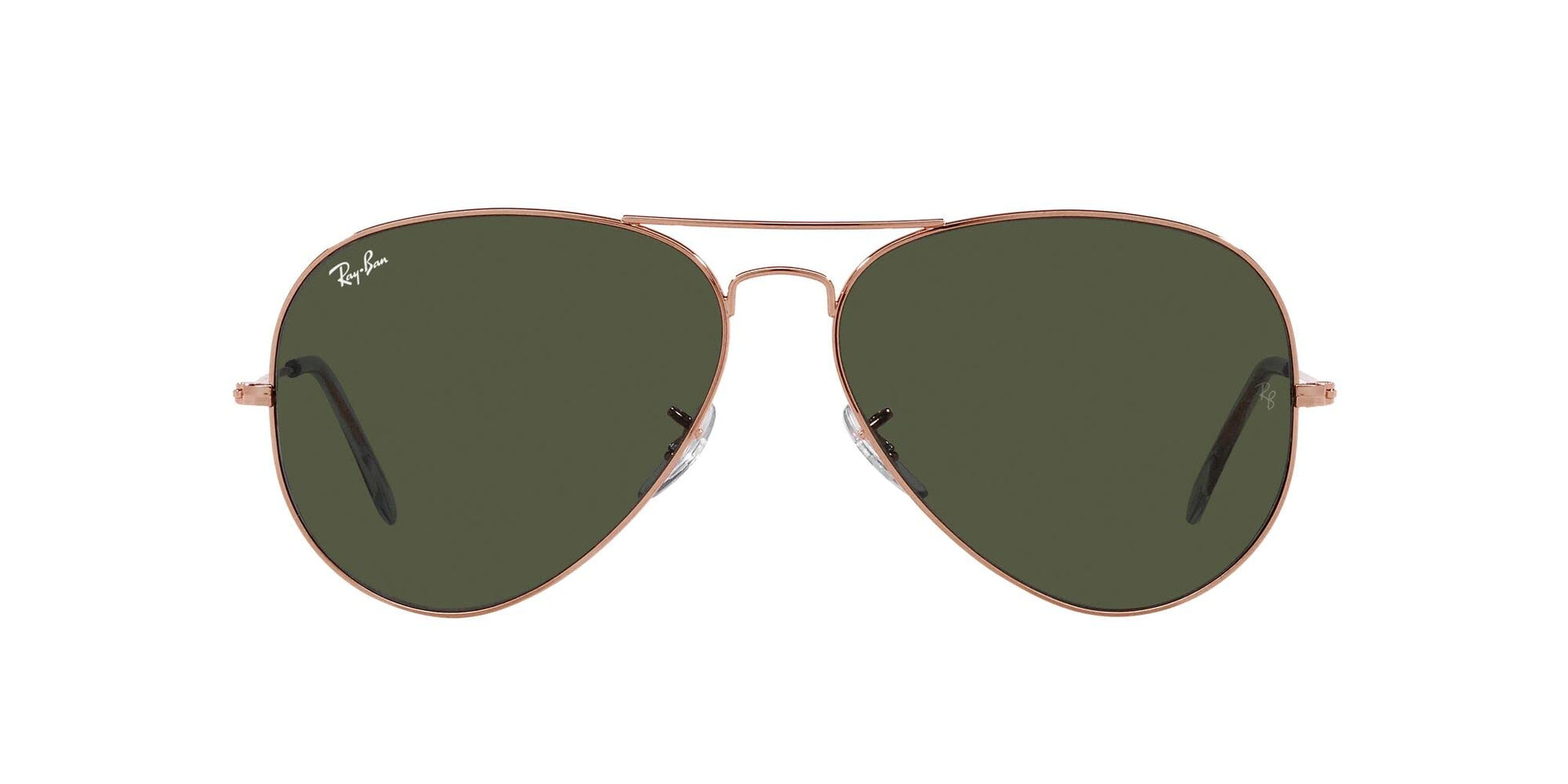 Ray-Ban Aviator RB3025 Sunglasses Batch 2 - Rose Gold/Green / 58 mm - 8056597855853