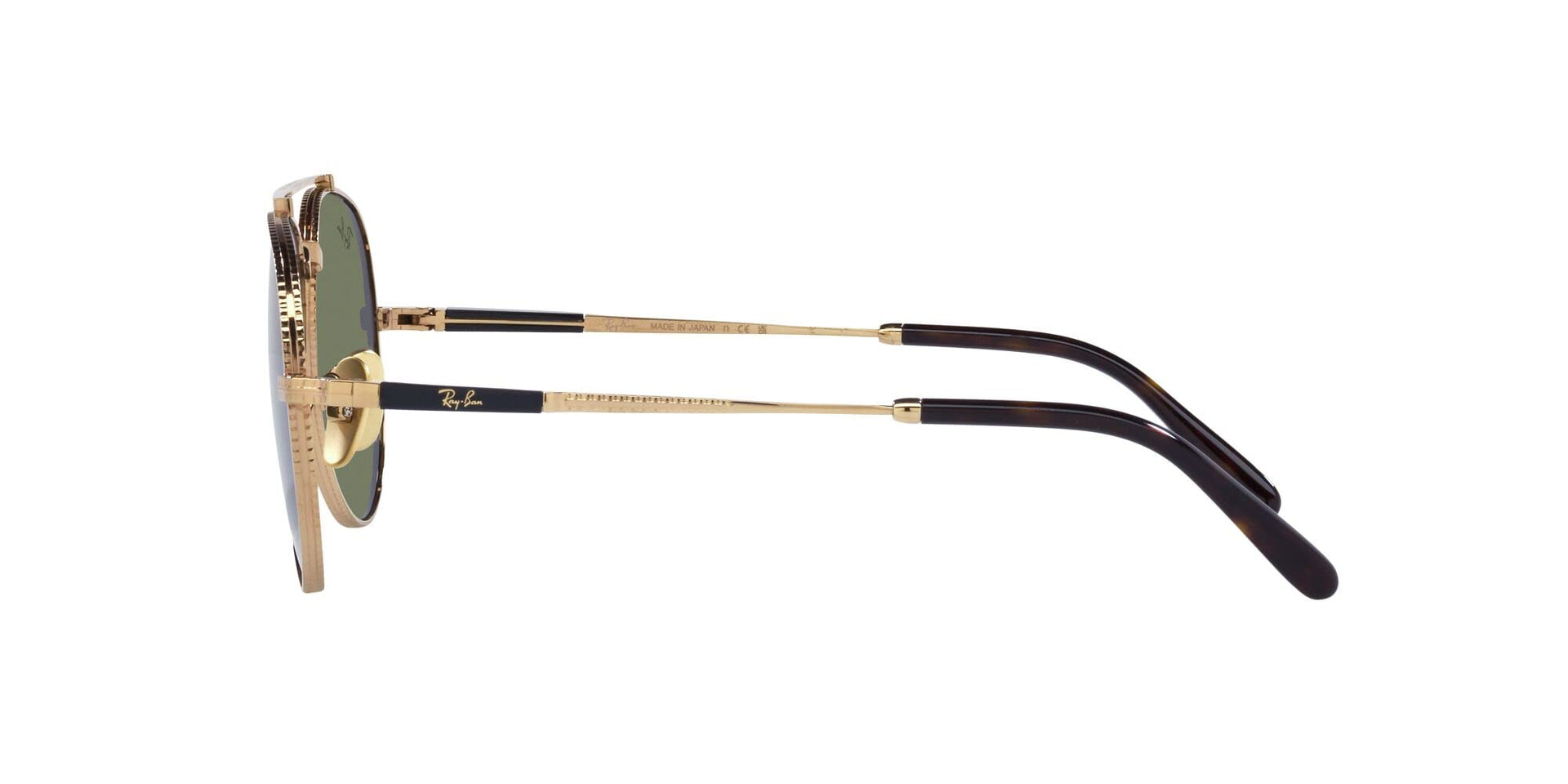 Ray-Ban Aviator Titanium RB8225 Sunglasses - Gold/Green / 62 mm - 8056597664301 - Additional Image 3