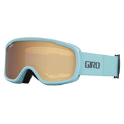 Snow goggles by Giro Moxie, light blue frame with amber lens and blue strap