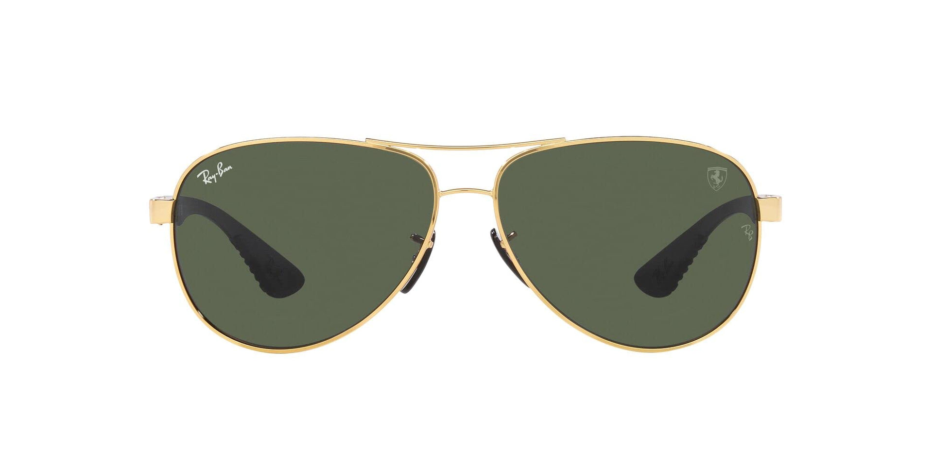 Ray-Ban Scuderia Ferrari Collection Aviator RB8331M Sunglasses - Gold/Dark Green / 61 mm - 8056597853606