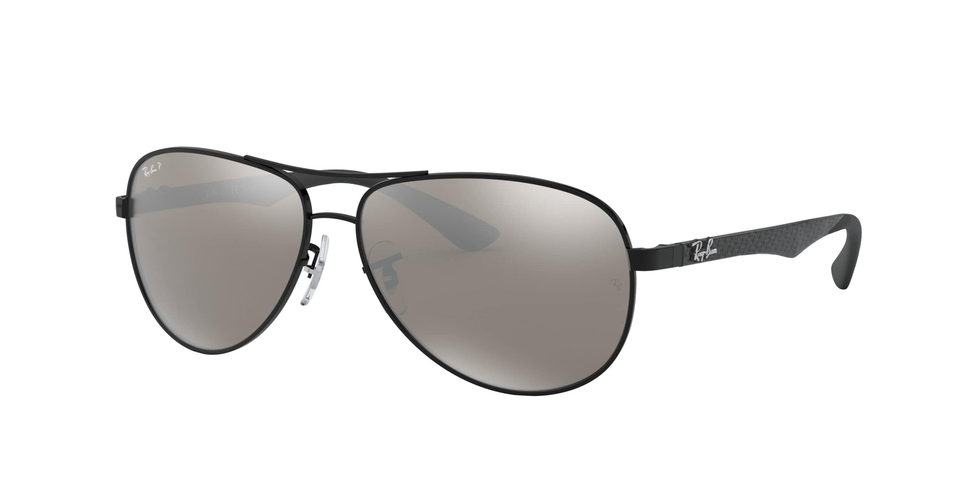 Ray-Ban Carbon Fiber Aviator RB8313 Sunglasses - Black/Polarized Grey Mirror Black / 61 mm - 8053672346299