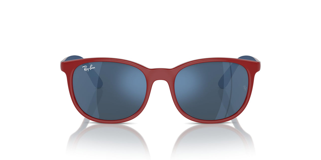 Ray-Ban RJ9079S Sunglasses - Red on Rubber Blue/Dark Blue Mirrored Blue / 49 mm - 8056262047798