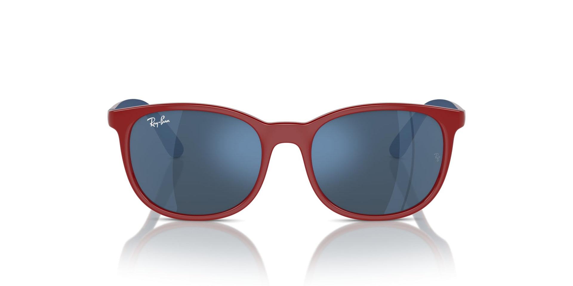 Ray-Ban RJ9079S Sunglasses - Red on Rubber Blue/Dark Blue Mirrored Blue / 49 mm - 8056262047798