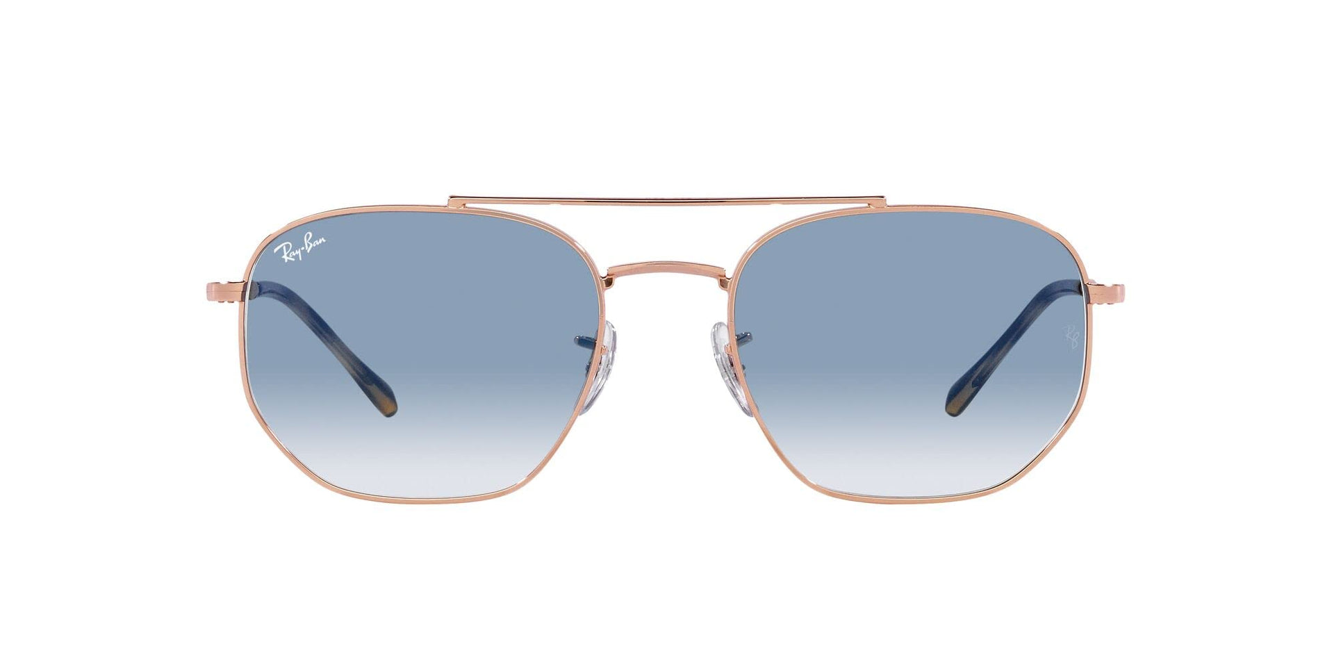 Ray-Ban RB3707 Sunglasses - Rose Gold/Clear Gradient Blue / 57 mm - 8056597834322