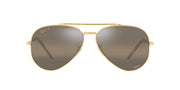 Ray-Ban New Aviator RB3625 Sunglasses - Legend Gold/Polarized Clear Gradient Dark Brown / 62 mm - 8056597665094
