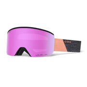 Giro Ella snow goggles with magenta mirrored lens and orange-gray frame accents