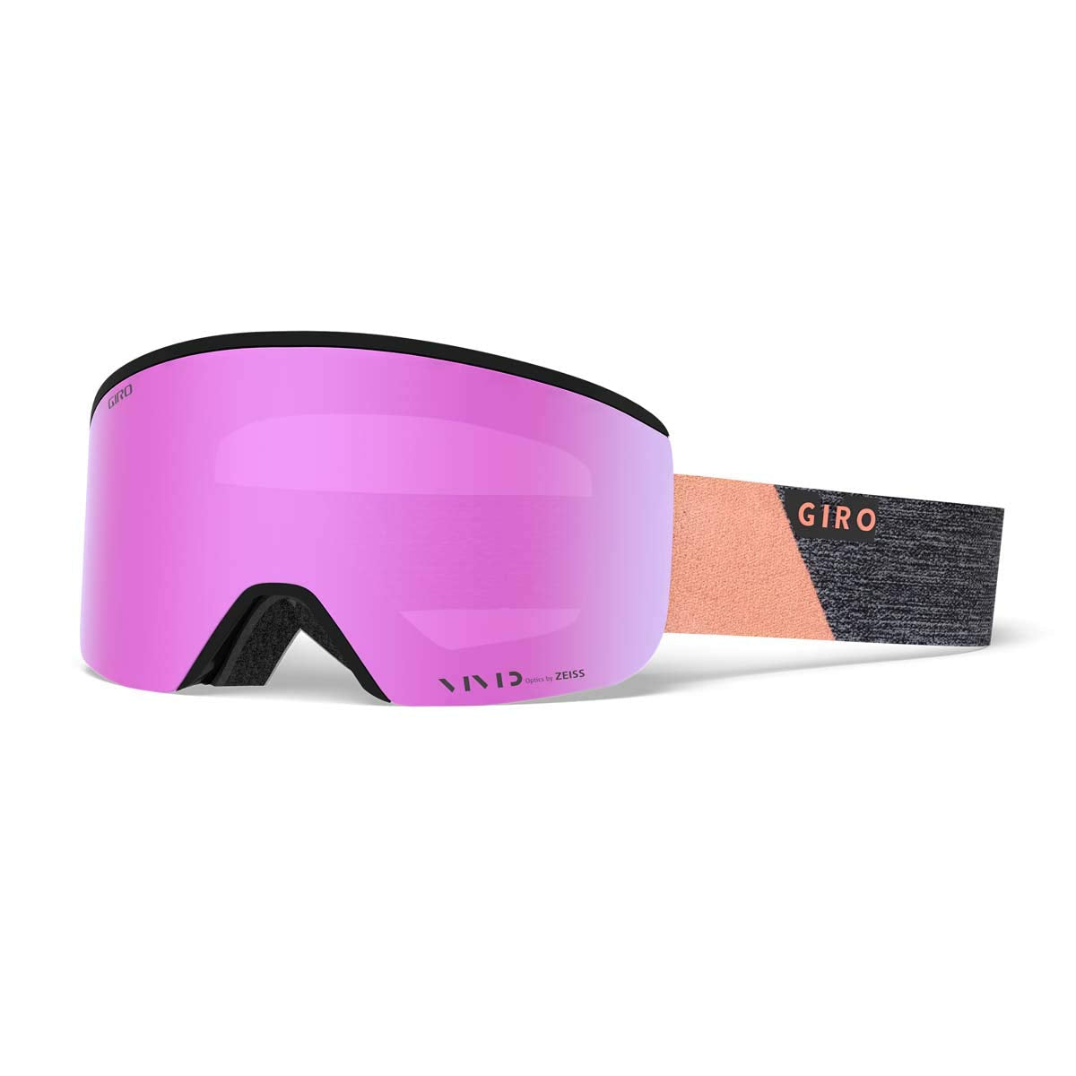 Giro Ella snow goggles with magenta mirrored lens and orange-gray frame accents