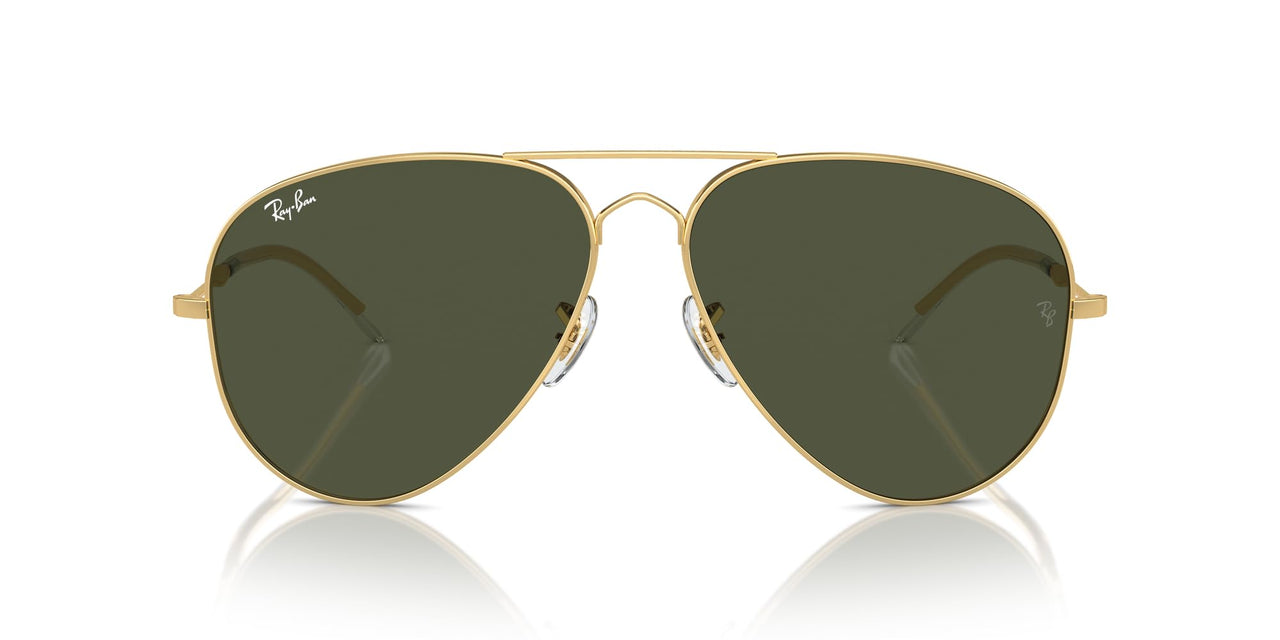 Ray-Ban Old Aviator RB3825 Sunglasses - Gold/Green / 62 mm - 8056262039953