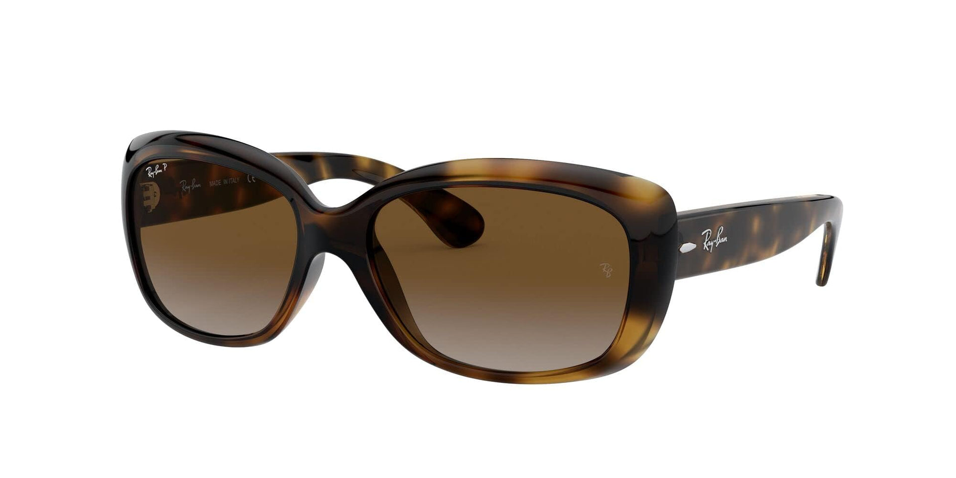 Ray-Ban Jackie Ohh RB4101 Sunglasses - Light Havana/Polarized Light Grey Gradient Brown / 58 mm - 8053672789775