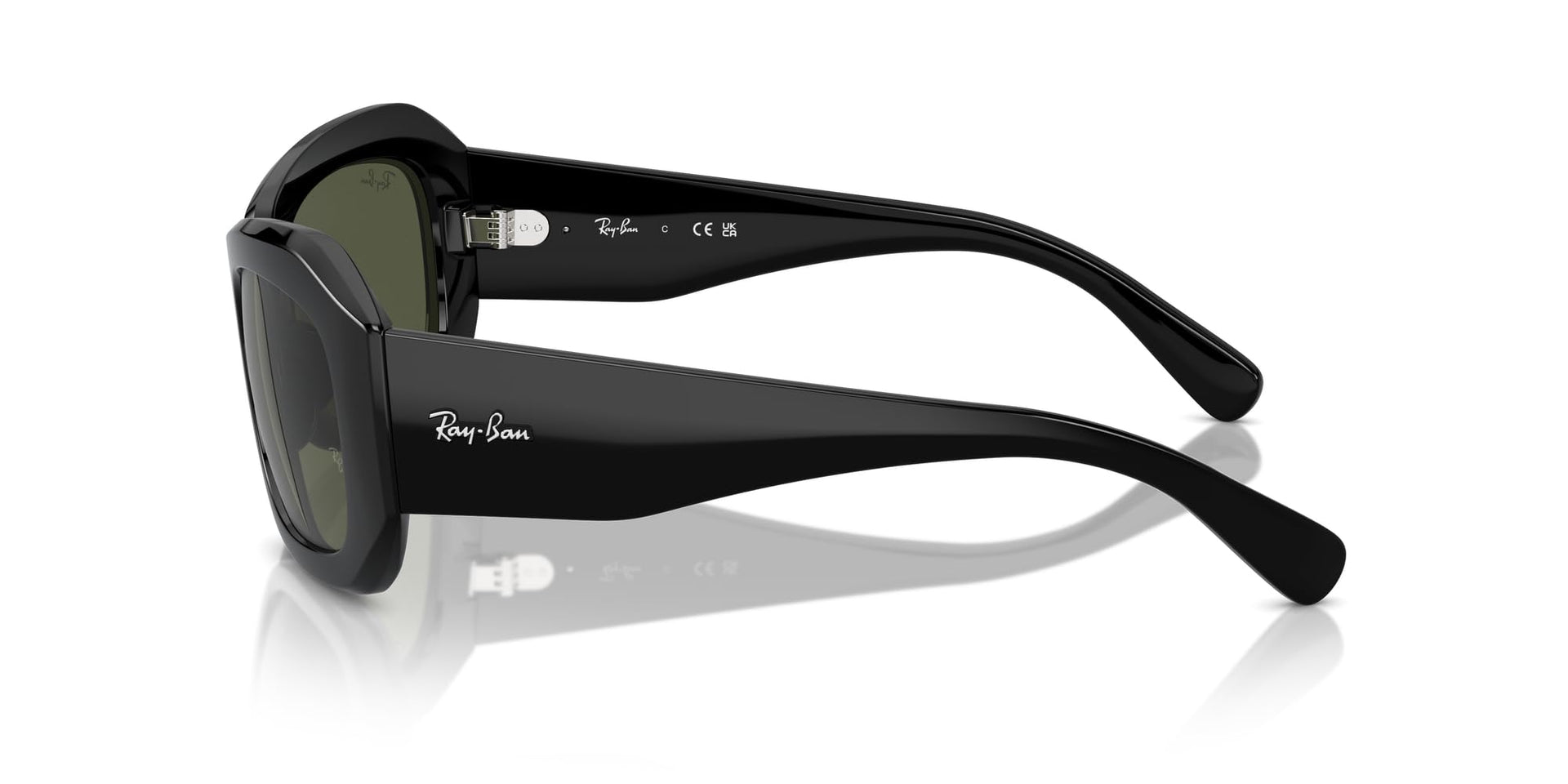 Ray-Ban Beate RB2212 Sunglasses - Black/Green / 56 mm (X0045V87JH) - X0045V87JH - Additional Image 2