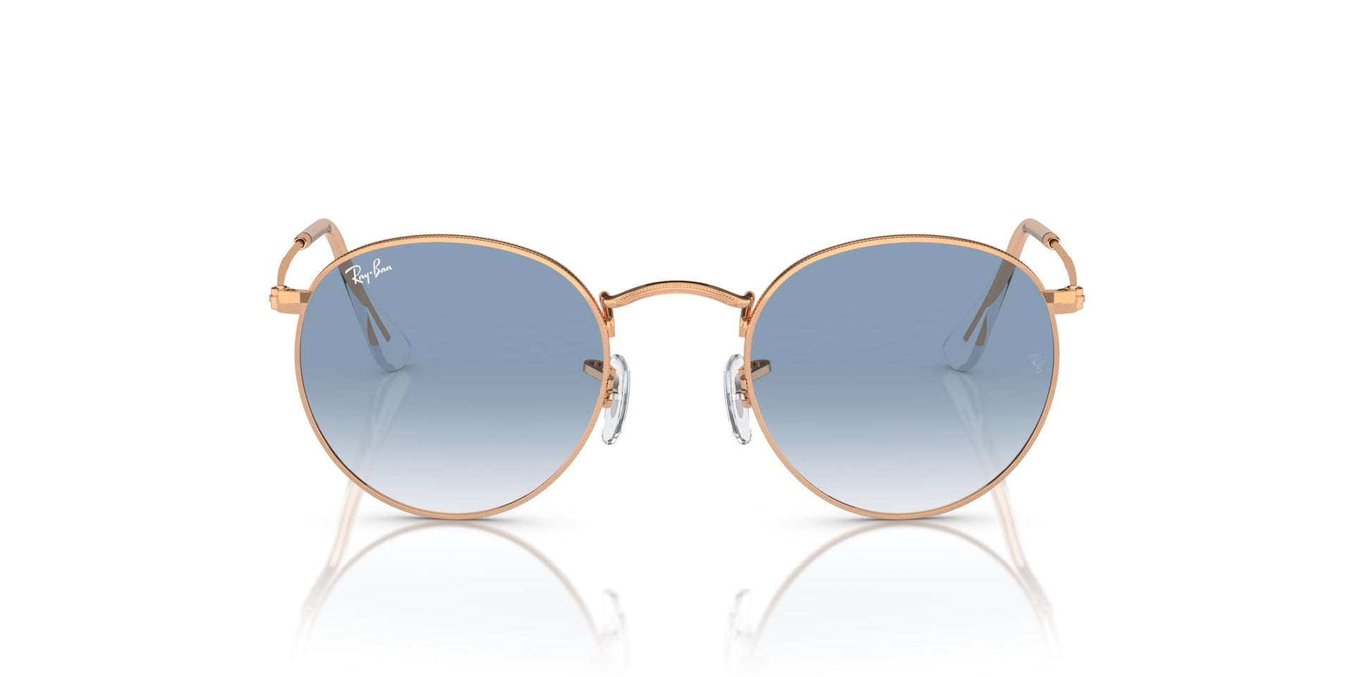 Ray-Ban Metal Glasses RB3447 Sunglasses - Rose Gold/Clear Gradient Blue / 53 mm - 8056262051696