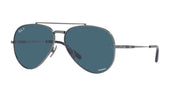 Ray-Ban Aviator Titanium RB8225 Sunglasses - Gunmetal/Polarized Blue / 58 mm - X0037JCMNF - Additional Image 1