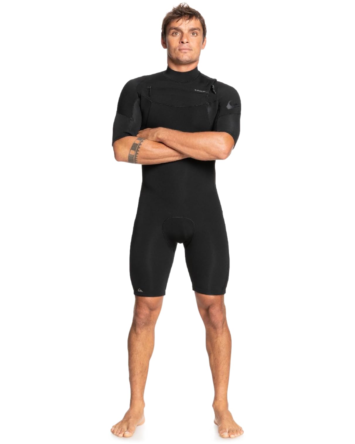 Quiksilver Kids (Age 2-7) Everyday Sessions 2/2 Short Sleeve Chest Zip Springsuit - Black / Medium
