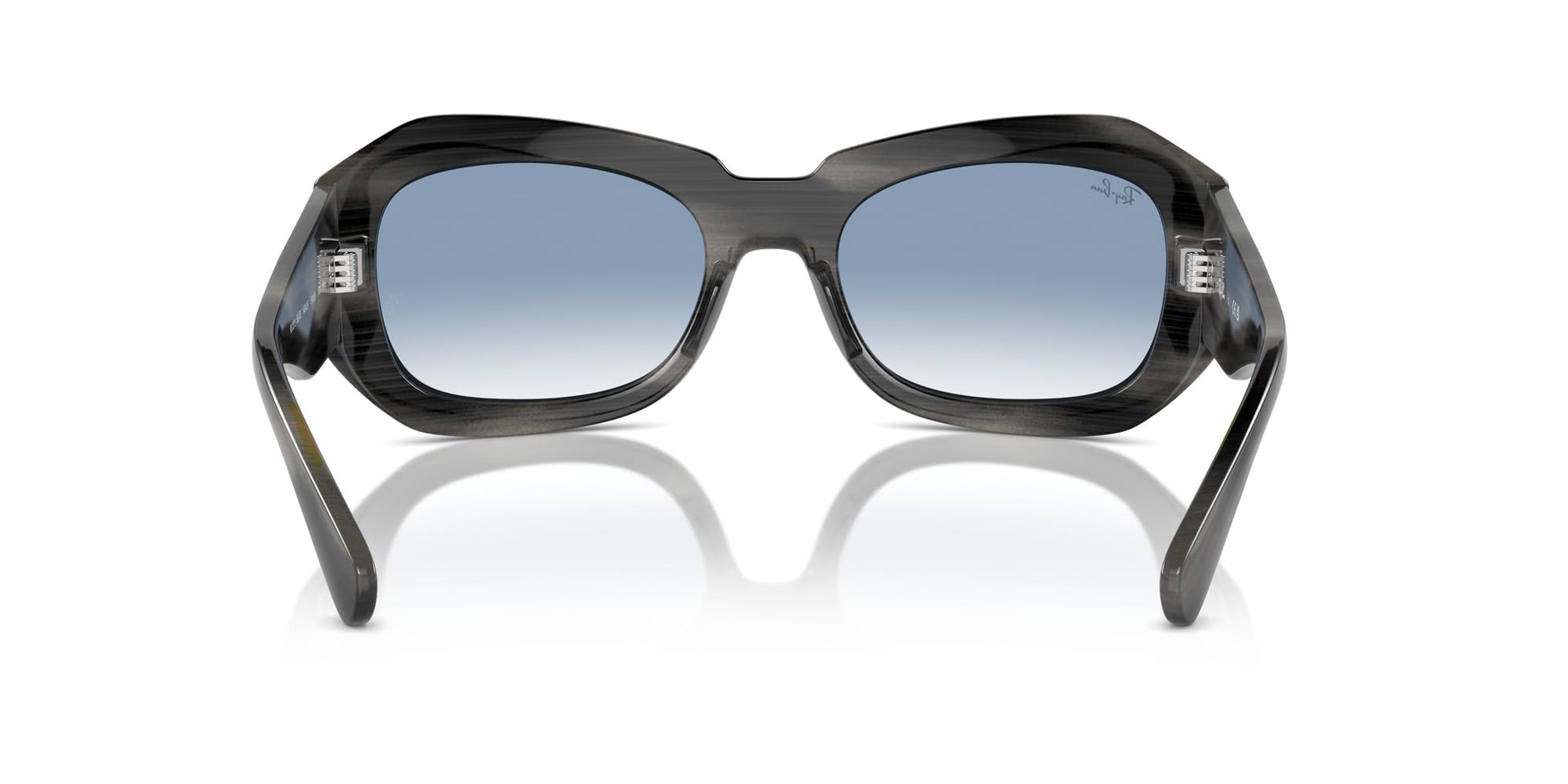 Ray-Ban Beate RB2212 Sunglasses - Striped Grey/Clear Gradient Blue / 56 mm - X0045V8BRZ - Additional Image 3