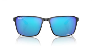 Black on Silver/Green Mirrored Blue Polarized