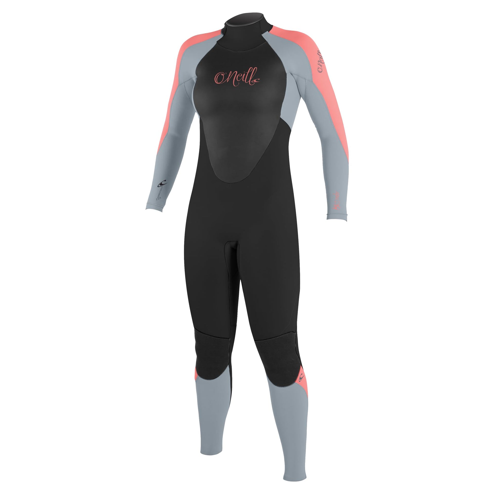 O'Neill Women's Epic 3/2mm Back Zip Fullsuit - Black/Trade Wind/Tea Rose / 4