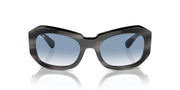 Ray-Ban Beate RB2212 Sunglasses - Striped Grey/Clear Gradient Blue / 56 mm - X0045V8BRZ