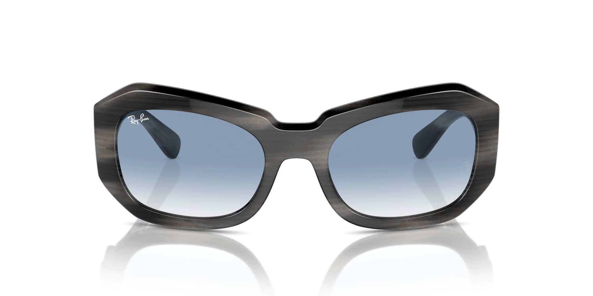 Ray-Ban Beate RB2212 Sunglasses - Striped Grey/Clear Gradient Blue / 56 mm - X0045V8BRZ