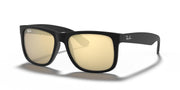 Ray-Ban Justin RB4165 Sunglasses - Rubber Black/Light Brown Mirrored Dark Gold / 54 mm - 8053672416190