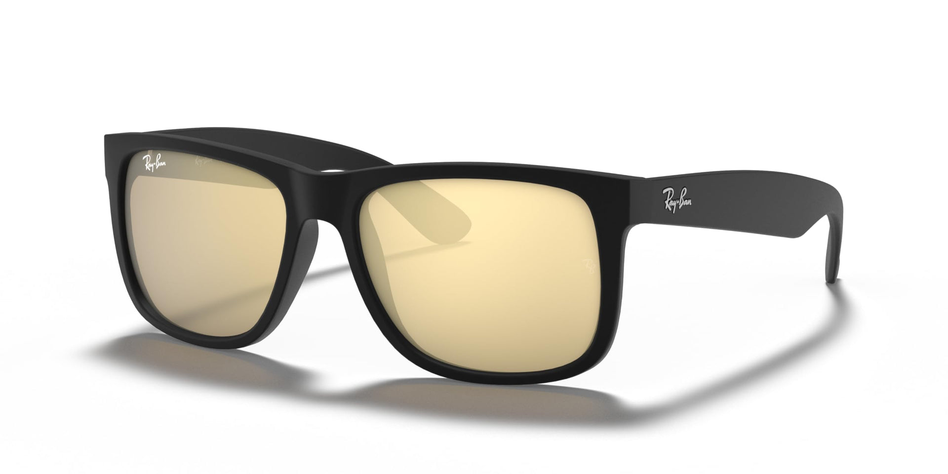 Ray-Ban Justin RB4165 Sunglasses - Rubber Black/Light Brown Mirrored Dark Gold / 54 mm - 8053672416190