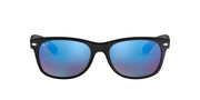 Ray-Ban New Wayfarer RB2132 Sunglasses - Rubber Black/Grey Mirrored Blue / 55 mm - 8053672266900