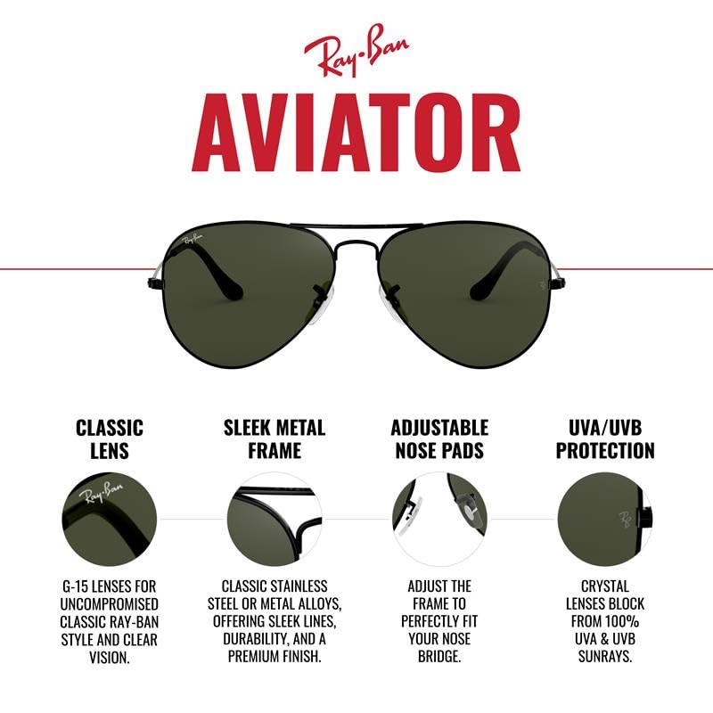 Ray-Ban Aviator RB3025 Sunglasses - Gold/Clear Gradient Blue / 58 mm - 805289307662 - Additional Image 4