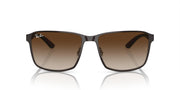 Ray-Ban RB3721 Sunglasses - Brown on Gunmetal/Brown Gradient Dark Brown / 59 mm - 8056597936644