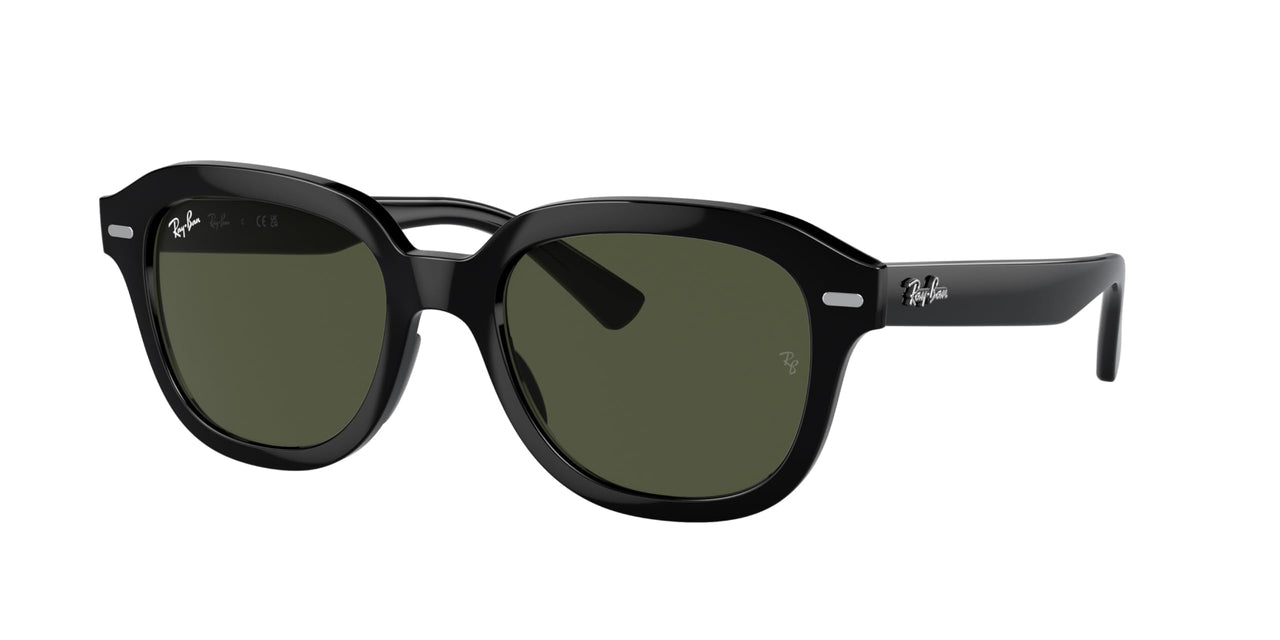 Ray-Ban Erik Low Bridge Fit RB4398F Sunglasses - Black/Green / 53 mm - 8056597852005